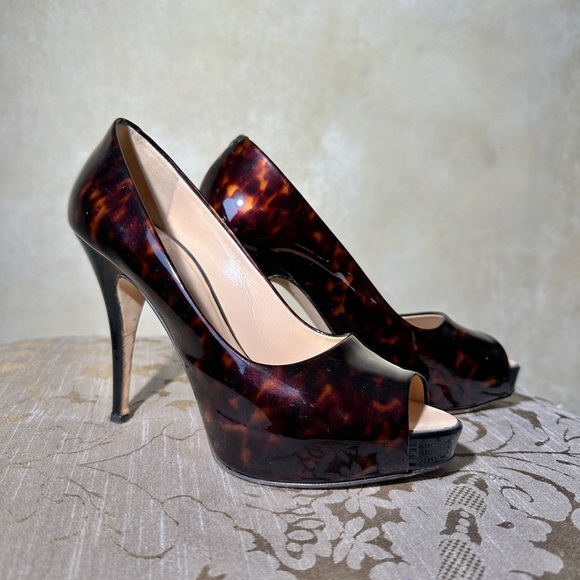 Giuseppe Zanotti tortoise patent leather platform heels size 6 / 36 - Picture 4 of 6